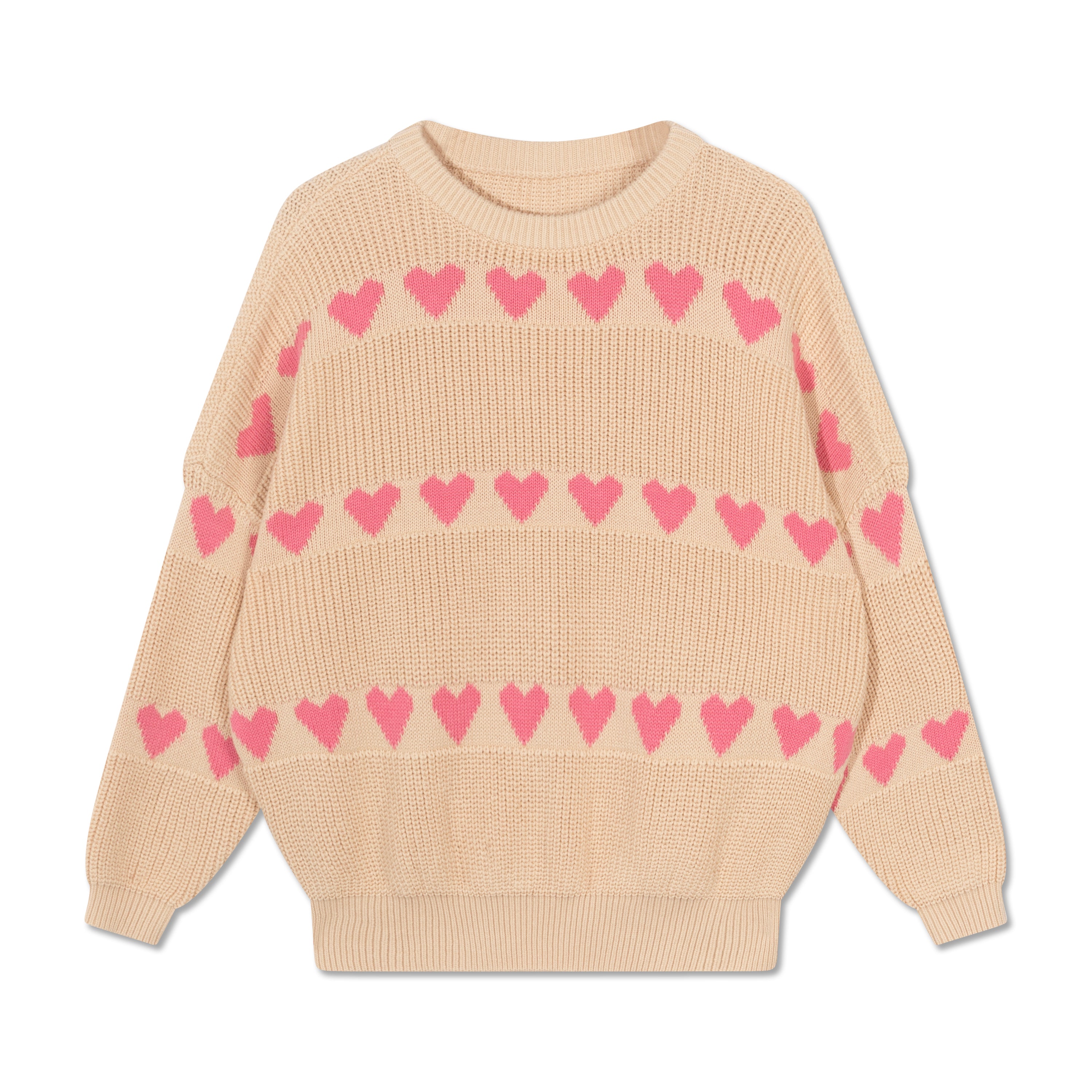 Repose Knit sweater pink hearts