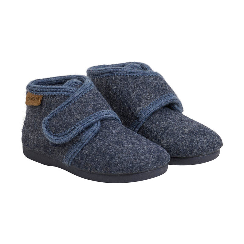 Slippers wool navy melange