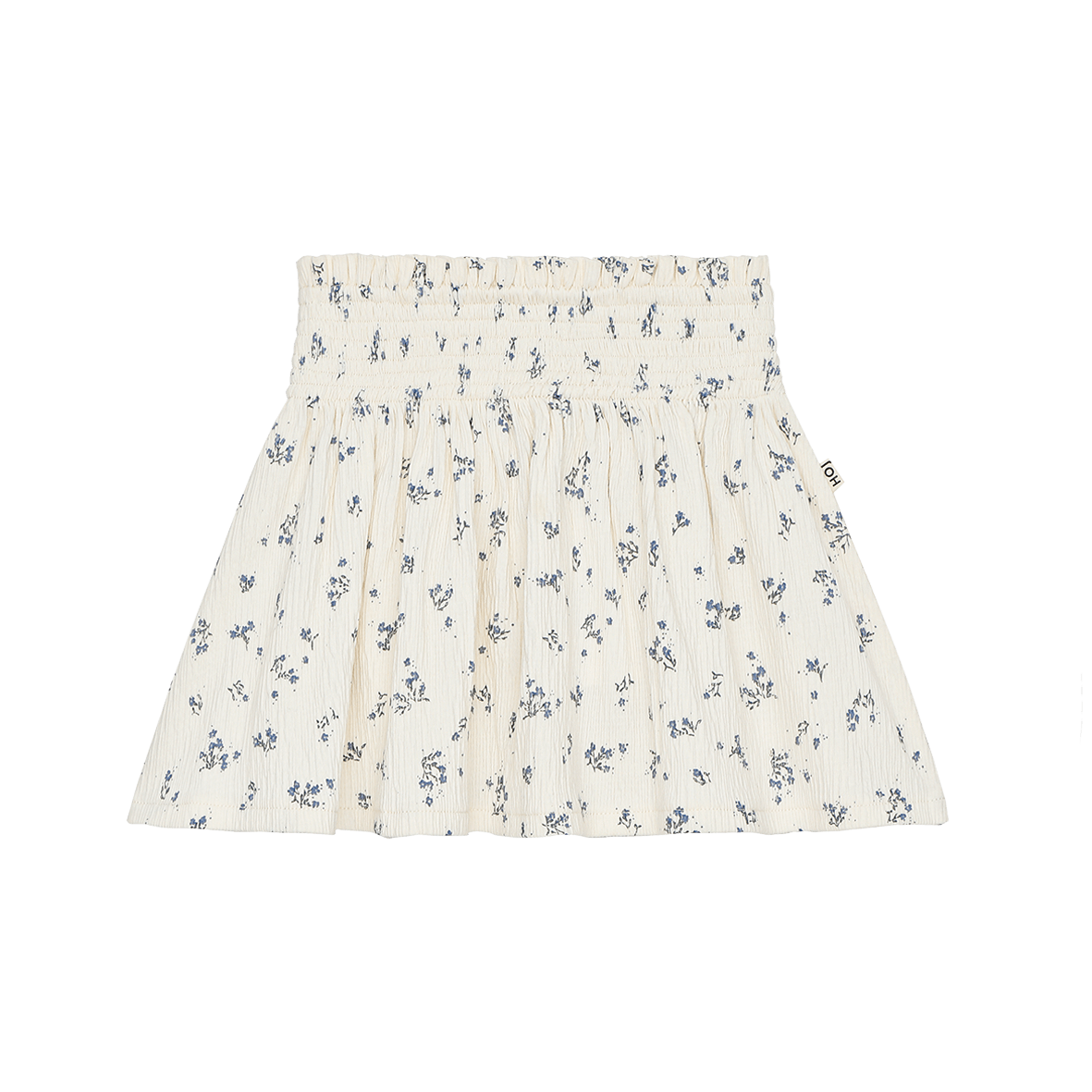 House of Jamie Smocked Skirt Stone Blue Florals