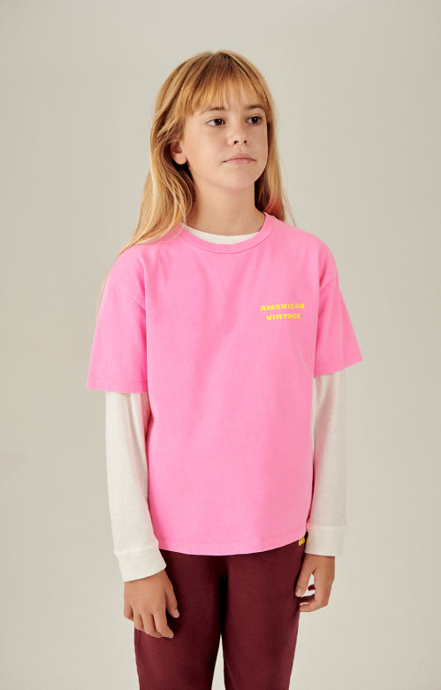 american vintage t shirt rose fluo