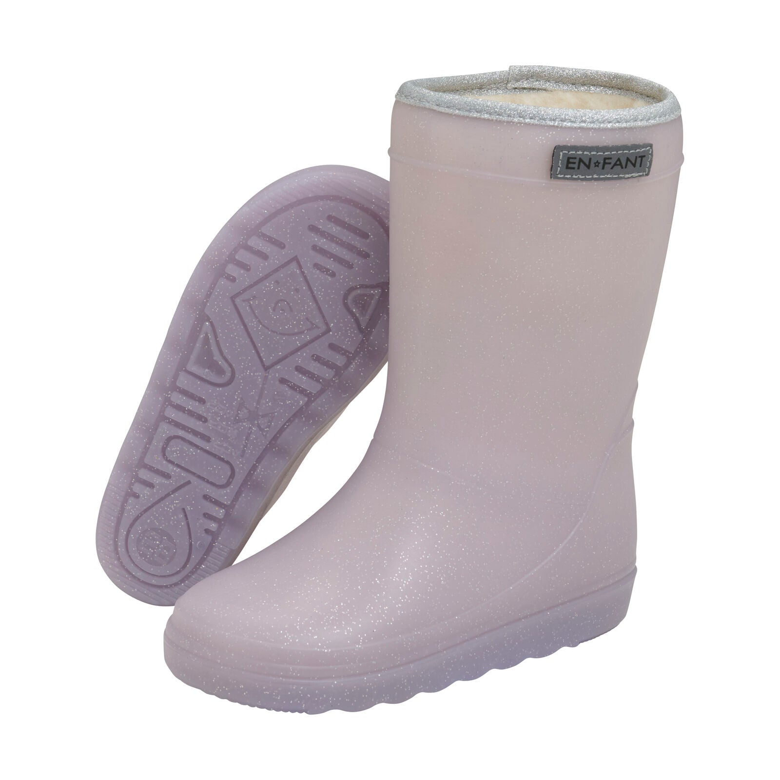 Thermoboots metallic lilac burnished Enfant voorzijde en onderkant.