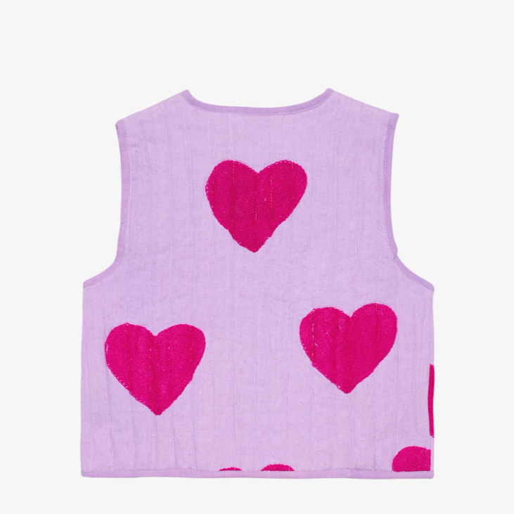 Honey mini quilted suzani vest pink hearts Sissel eldelbo achterzijde.