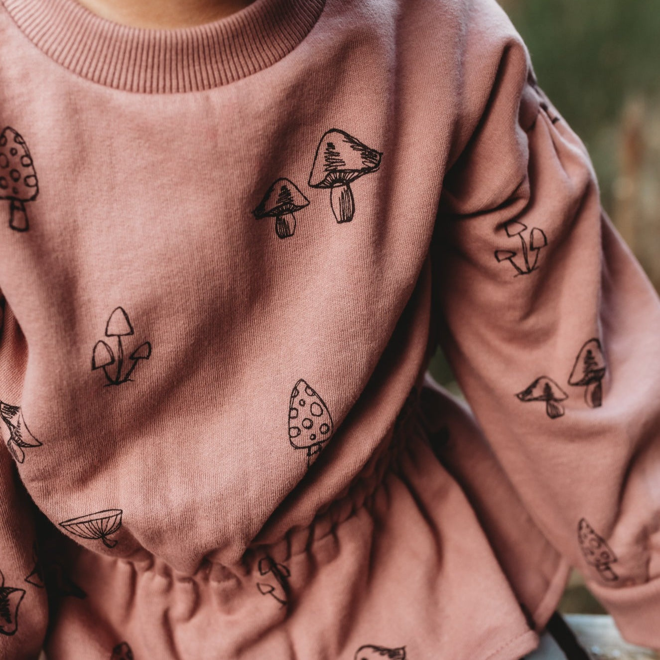 Sproet & Sprout Sweatshirt peplum Mushrooms print