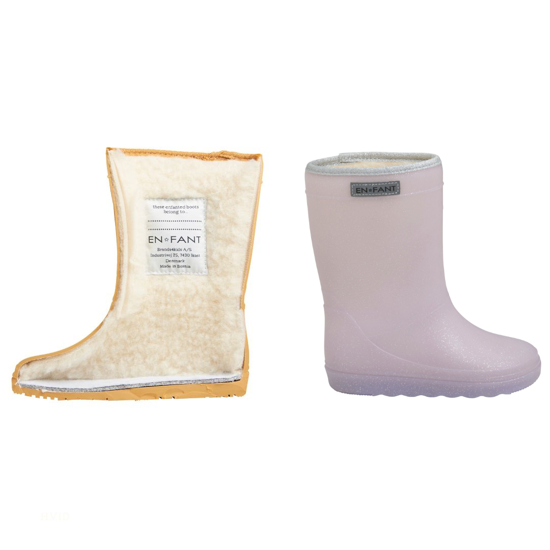 Thermoboots metallic lilac burnished Enfant wolgevoerde binnenzijde.