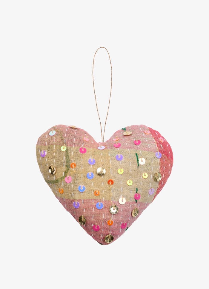 Heart Kantha Ornament