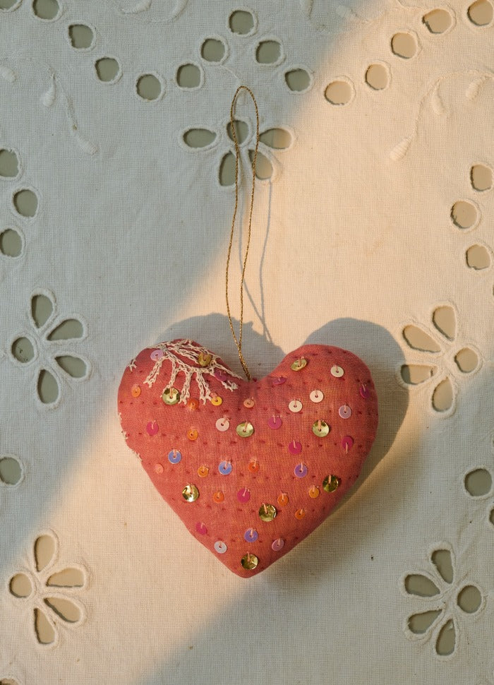 Heart Kantha Ornament