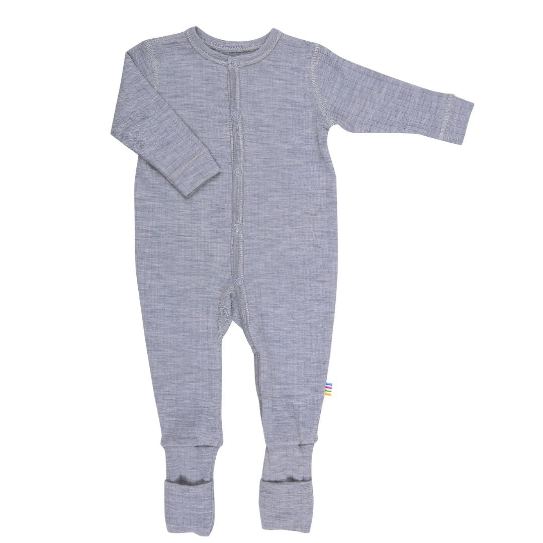 Wollen jumpsuit in de kleur grijs melange voor baby's van het merk Joha.